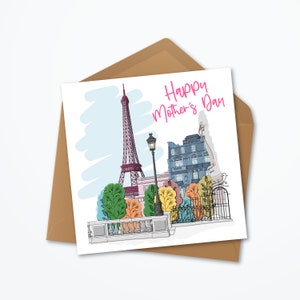 Carte personnalisée Paris fête des mères, Nan Merci