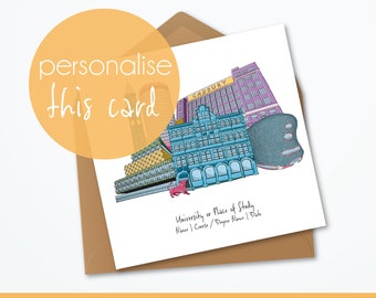 Birmingham Graduation Skyline Personalised Card