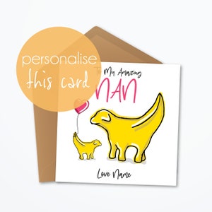 Carte personnalisée Nan fête des mères, carte Nanna, arrière-grand-mère