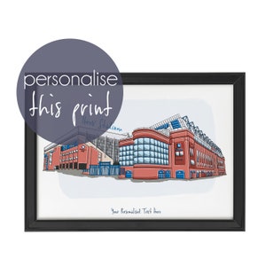 Personalised Rangers FC, Ibrox Stadium Print