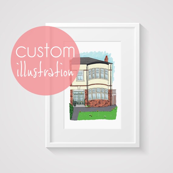 House Portrait Custom, House Illustration, New Home Gift