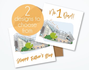 Newcastle United Father's Day Card, St James' Park Stadium, No. 1 Dad