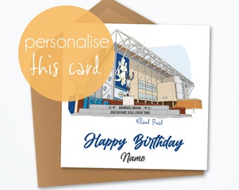 Leeds FC Personalised Card, Birthday, Elland Road Stadium