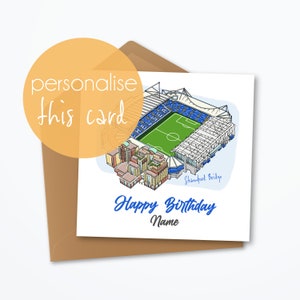 チェルシーFC パーソナライズカード、誕生日、サッカーグリーティングカード