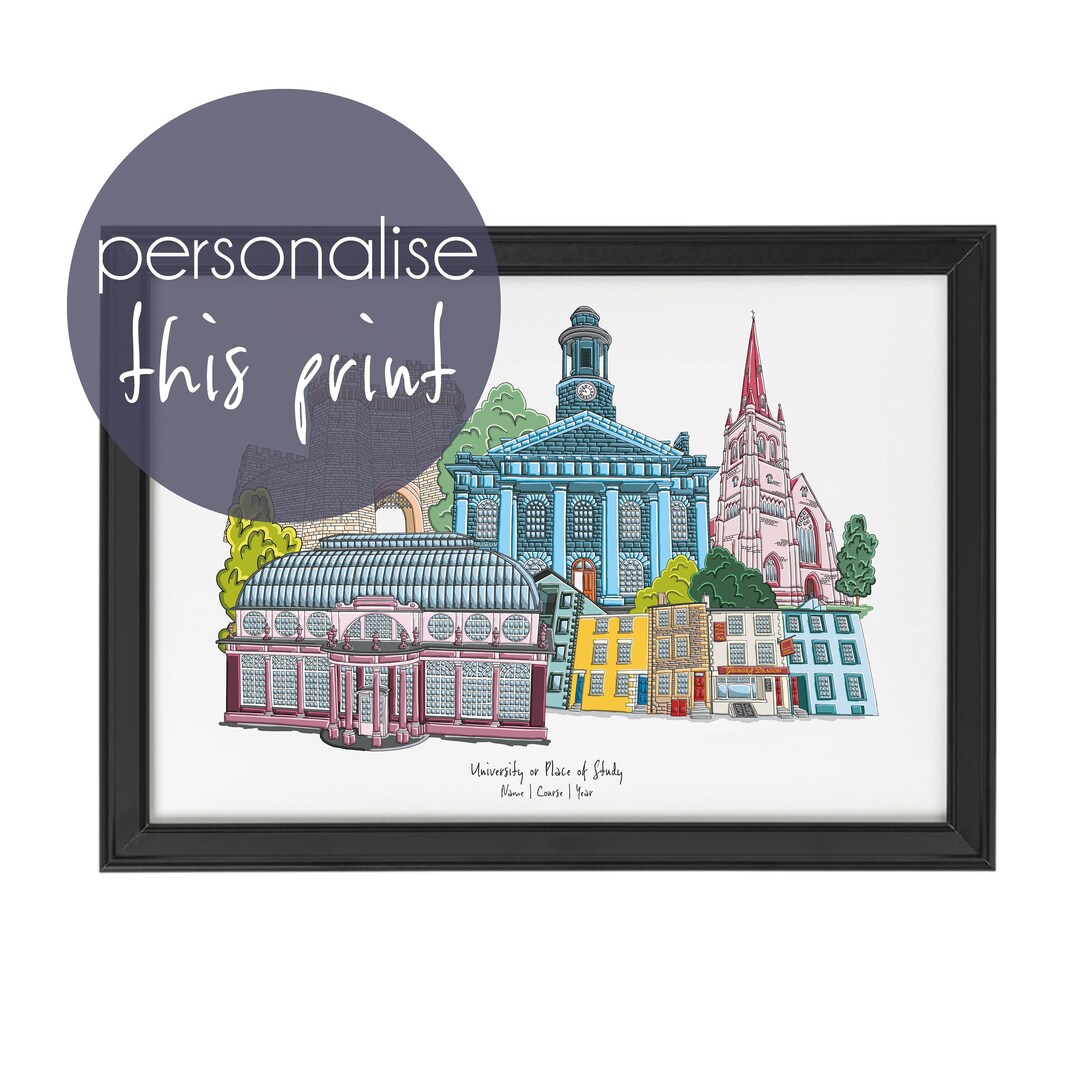 Lancaster Graduation Skyline Personalised Print Etsy UK