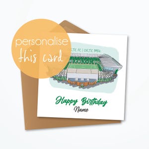 Carte d'anniversaire personnalisée Celtic FC, Celtic Park Stadium