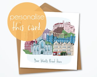 Personalised Edinburgh Greeting Card, Skyline