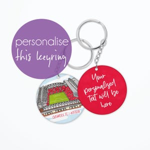 Personalised Liverpool FC Football keyring, Anfield Stadium, Daddy keyring