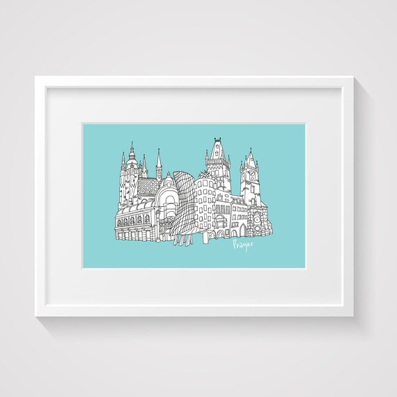 Prague Poster, Prague Print, Prague Wall Art, Prague Gift, Travel Poster