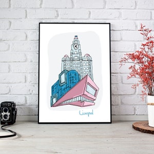 Personalised Liverpool Landmarks Print, Skyline