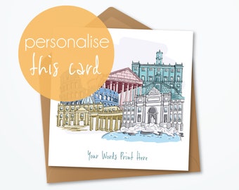 Personalised Rome Greeting Card, Skyline