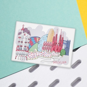 Barcelona Fridge Magnet, Skyline