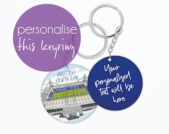 Personalised Preston North End Football keyring, Kids Bag Tag