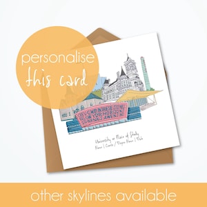 Carte personnalisée Skyline de remise des diplômes de Cardiff