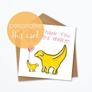 Personalised Teacher Thank You Card, Teaching Assistant Card, Supply Teacher