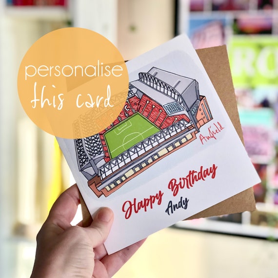 Liverpool FC Personalised Card, Birthday,
