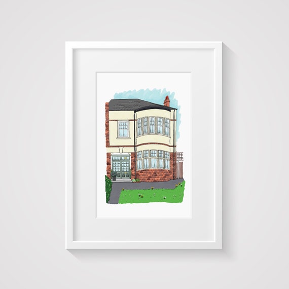 House Portrait Custom, House Illustration, New Home Gift