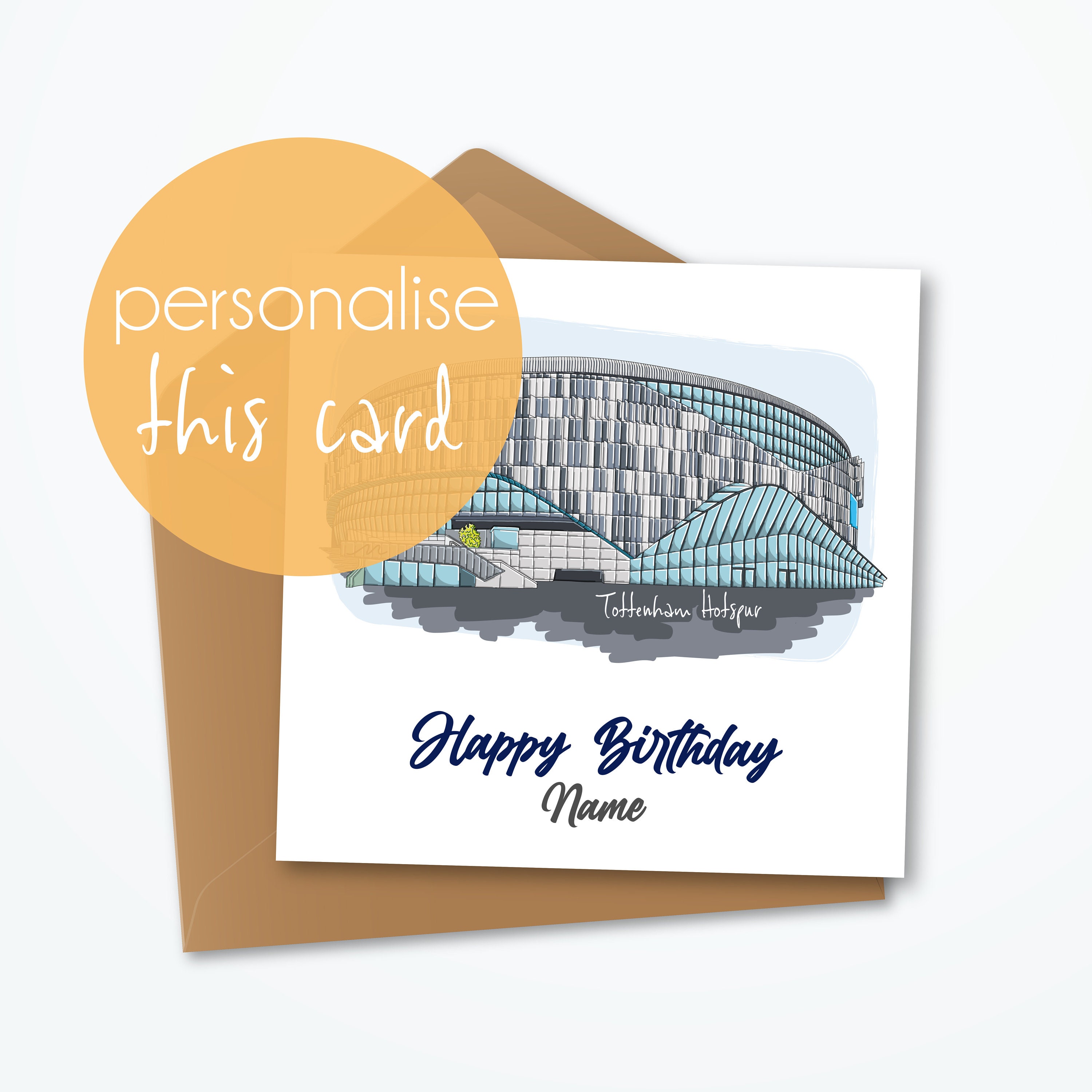 Biglietto di auguri di compleanno personalizzato del Tottenham FC, biglietto di auguri di compleanno del Tottenham per qualsiasi età, biglietto di compleanno del Tottenham FC