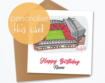 Liverpool FC Personalised Card, Birthday,