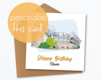 Newcastle Utd Personalised Card, Birthday, St James' Park
