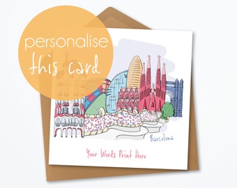 Personalised Barcelona Greeting Card