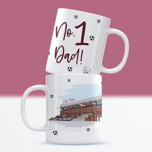 Mug de football papa Aston Villa, fête des pères, cadeau papa, stade Villa Park