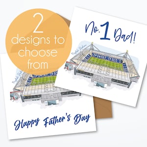 Carte de fête des pères Preston North End, stade Deepdale, papa n°1