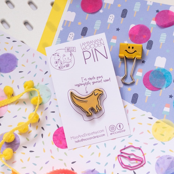 Animal Wooden Pin Badge, Responsibly Sourced Birch Plywood, Animal Brooch, Lapel Pin