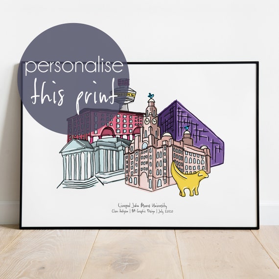 Liverpool Graduation Skyline Personalised Print
