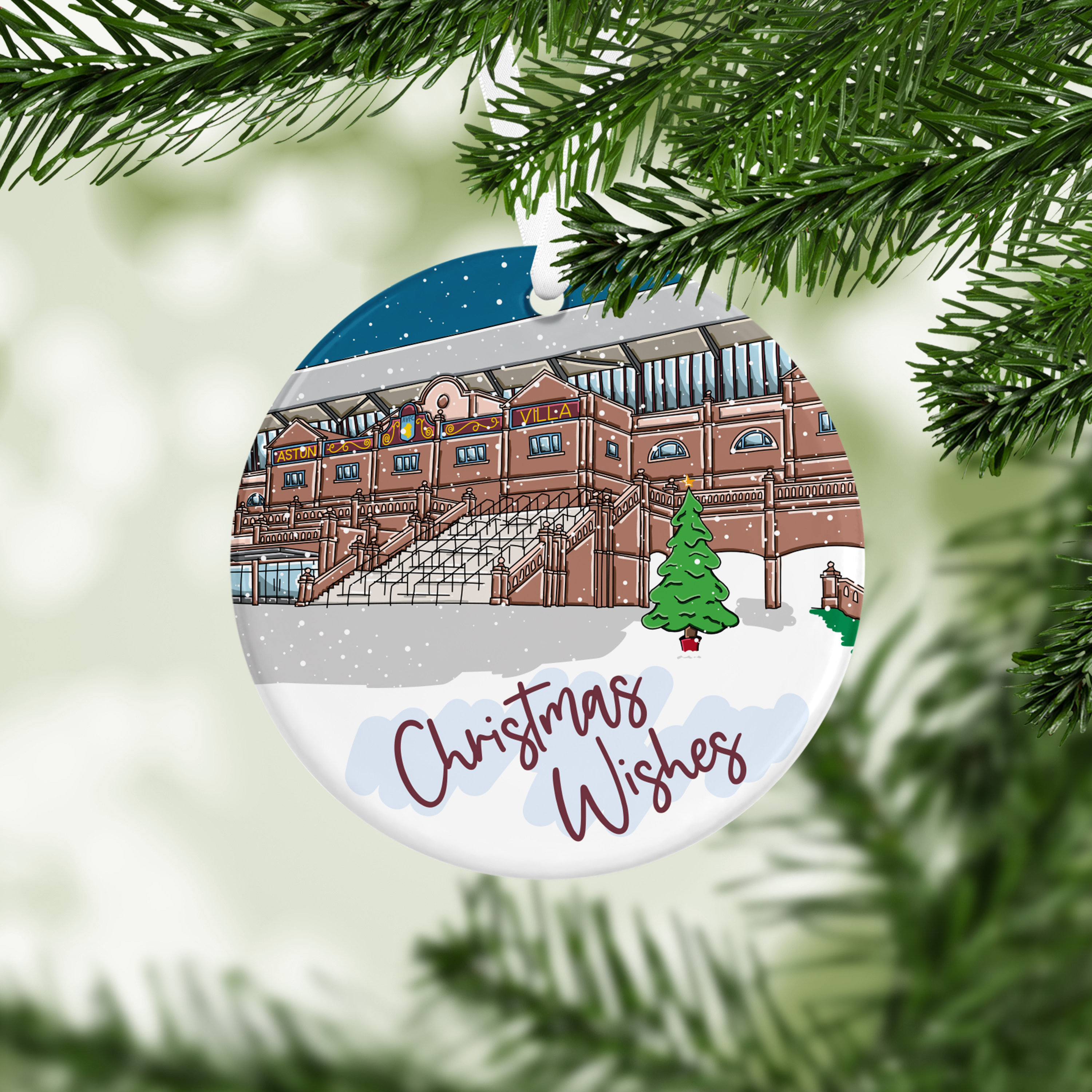 Aston Villa Christmas Bauble, Ceramic Keepsake Gift