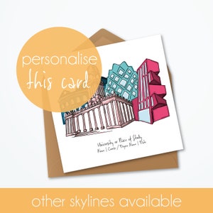 Leeds Graduation Skyline Personalised Card
