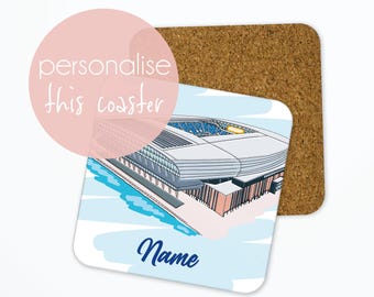 Personalised Everton FC Coaster, Hill Dickinson Stadium