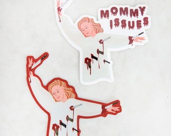 Carrie Horror Movie Sticker - Mommy Issues - 4-inch Sticker - Matte Mirror or Vinyl - Stephen King - Horror Movie Fans - 1976 Cult Classic