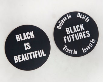 Invest in Black Futures - Matte Black Sticker - Donation with Every Sticker - Buy Black - Black Futures Matter - Black is Beautiful