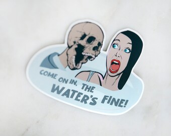 Poltergeist Horror Movie Sticker - 4-inch Sticker - Matte Mirror - Horror Movie Fans - Cult Classic - Come in the Water's Fine - Dark Humor