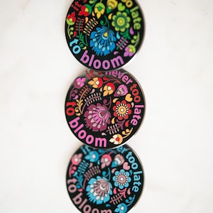 Bloom Pin - Hard Enamel 1.5"- LGBTQ Lesbian Trans Pride Pin - Rainbow Pin - Queer Joy - Latebloomer - Coming Out Gift - It's Never Too Late