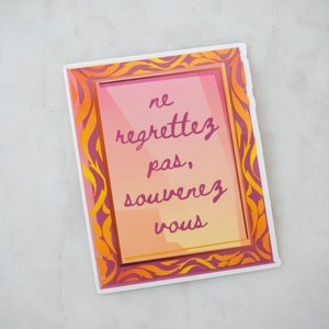 Portrait of a Lady on Fire - Don&#39;t Regret, Remember Sticker - Portrait de la jeune fille en feu - neibertez pas - lesbische Liebe