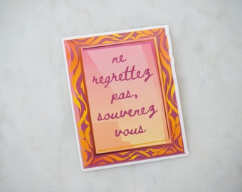 Portrait of a Lady on Fire - Don't Regret, Remember Sticker - Portrait de la jeune fille en feu - ne regrettez pas - Lesbian Love