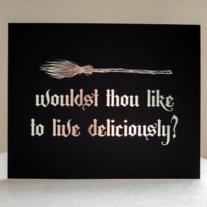 The Witch Live Deliciously Silver Foil Print - A24 Films - Salem - Gothic Foil Stamped Mantle Art - Anya Taylor-Joy - Valentines Gift