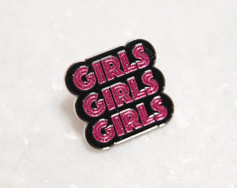 Pin esmaltado con purpurina para chicas - Orgullo lésbico, letrero de neón