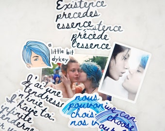 Blue is the Warmest Colour Stickers - LGBTQ Lesbian Film, 3-4 Inch (9-Piece)