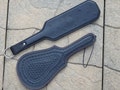 Leather Paddle: Tooled GUITAR or TINY SPIKES - Sharp Vampire Teeth