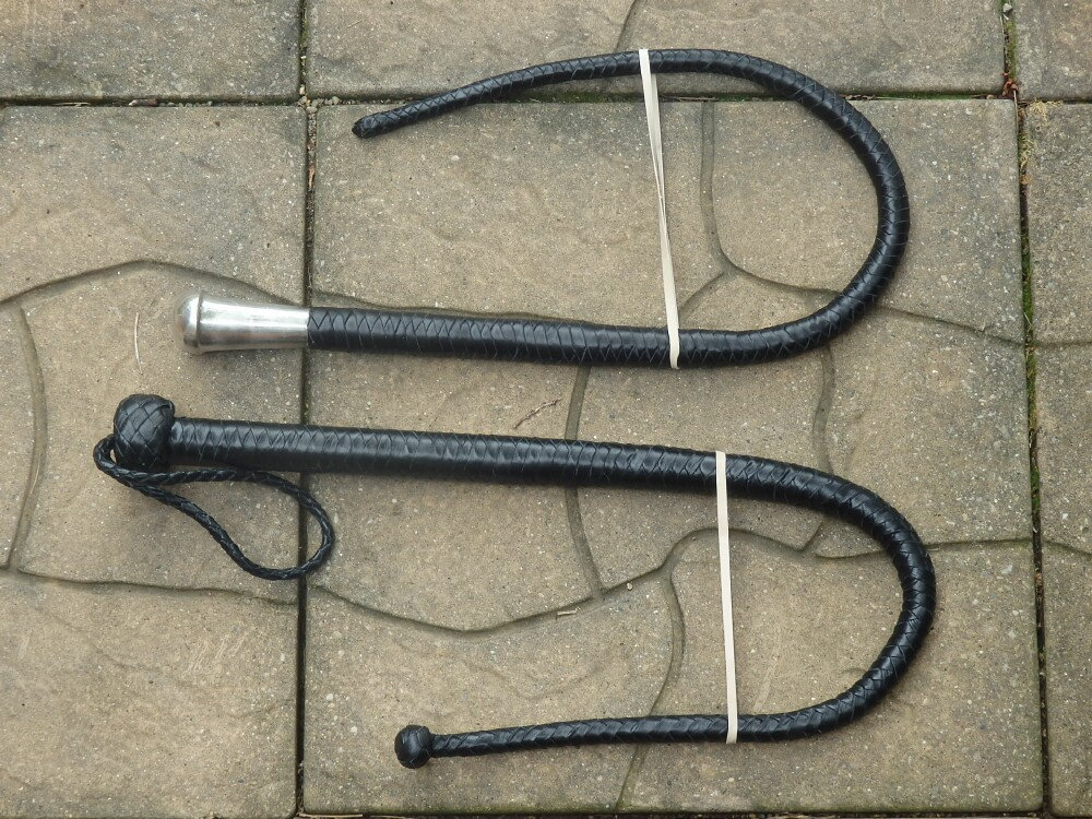 Fouet De Taureau En Cuir Double Ventre - 6 Pieds, Cravache équitation, Marque Cuir PH