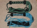 NEW HEFTY Green Hornet or Turquoise Teal Suede Leather Flogger - THUDDY and Amazing