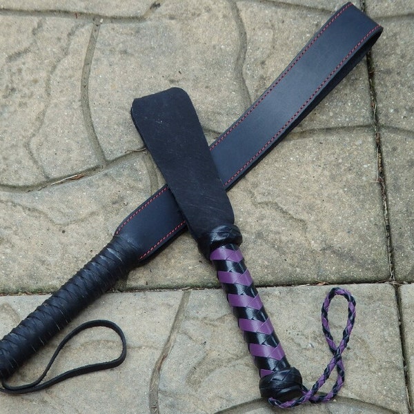 Purple Black LOOPED Paddle / Slapper - Your Choice of Style and Color