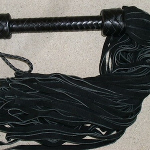NEW HEAVY Black Purple or Red Leather Flogger Suede - 72 Tails - THUDDY and Amazing Black
