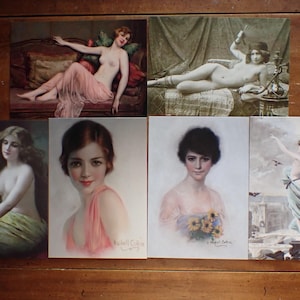 LOT FRENCH NUDE Carte postale narguilé esclave qui fume Paris Angelo Asti Haskell cercueil Martin Kavel Ensemble sexy