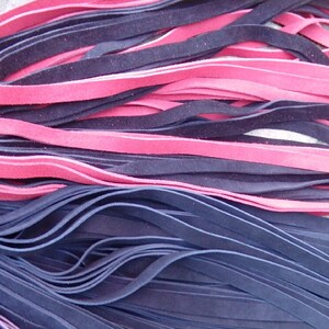NEW HEAVY Black Purple or Red Leather Flogger Suede - 72 Tails - THUDDY and Amazing image 3