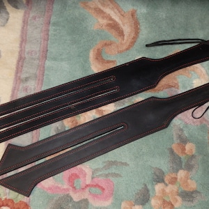 NEW SPLIT STROP Leather Devil Paddle Tawse- Gothic Goth 2-3 Tongue 1-2 Cuts