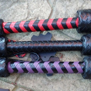 NEW HEAVY Black Purple or Red Leather Flogger Suede - 72 Tails - THUDDY and Amazing image 2